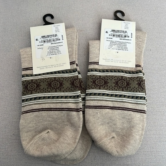 X2 Sun+Stone Quarter Socks fits Shoes Size 7-12 (Sock Size 10-13), Brown NWT - Picture 2 of 5